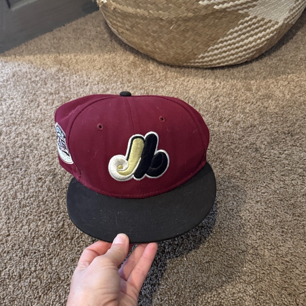 Burgundy and Black Kids Cap